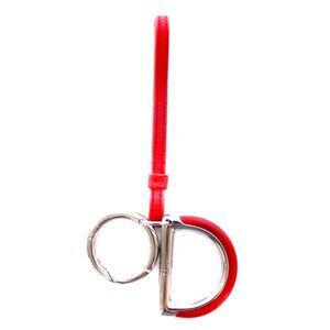 Christian Dior Red Leather Keychain Charm – Authentic Designer Accessory